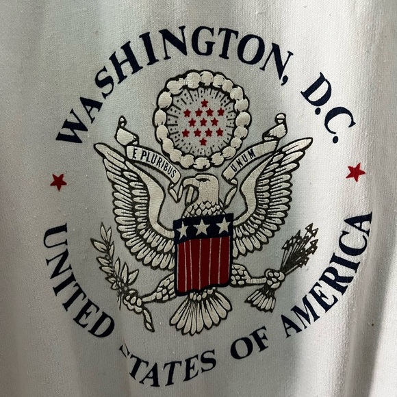 Vintage Washington DC Zip Sweatshirt USA Eagle Seal Pullover 90s Sweater XL - Picture 2 of 8